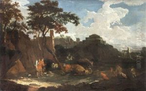 Heroische Landschaft Mit Castell Und Ruinen Sowie Mit Hirten Und Herde by Pieter Mulier the Younger