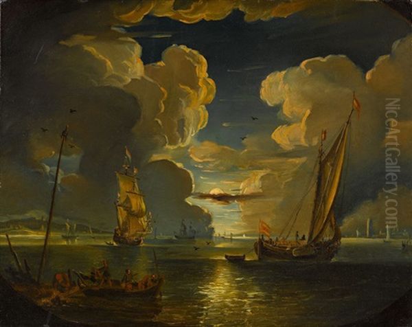 Le Depart Des Navires Au Clair De Lune - view 1