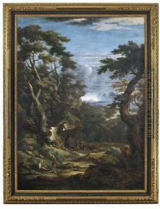 Bewaldete Felslandschaft Mit Hirten by Pieter Mulier the Younger