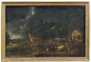 Paesaggio Tempestoso Con Figure E Armenti