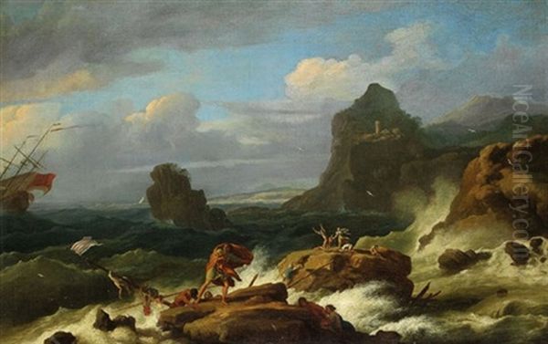 Sturm An Einer Felsenkuste - view 1