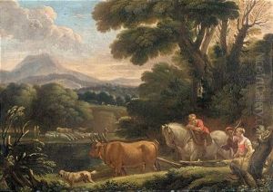 Italianate Landscape With Drovers And Their Animals Beside A River Italianate Landscape With Drovers And Their Animals Beside A River