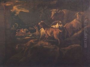 The Deluge With Animals On A Rocky Promonotory by Pieter Mulier the Younger