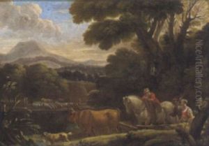 Bewaldete Landschaft Mit Reisenden by Pieter Mulier the Younger