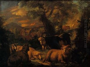 Paesaggio Con Animali, Mercurio E Bacco