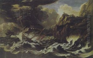 Tempesta Con Costa Marina E Barche by Pieter Mulier the Younger