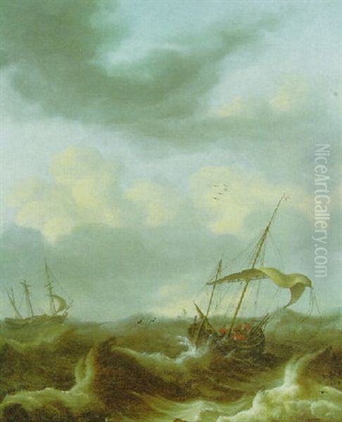 A Kaag And A Fluyt In A Storm - view 1