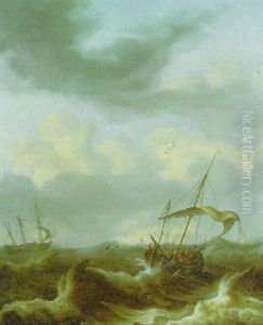 A Kaag And A Fluyt In A Storm A Kaag And A Fluyt In A Storm