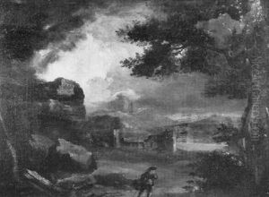 Gebirgslandschaft Im Sturm Mit Staffagen by Pieter Mulier the Younger