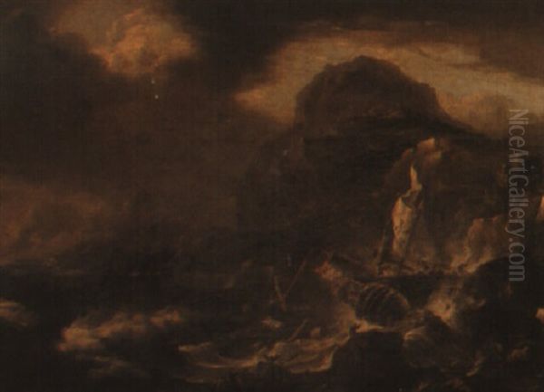 A Shipwreck On A Rocky Coast - view 1