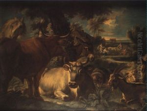Animali In Un Paesaggio Con Lo Trasformata In Vacca. . . Animali In Un Paesaggio Con Lo Trasformata In Vacca. . .