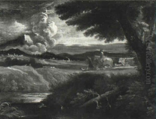 Italianate Landscape With Cattle And Drovers On A Track - view 1