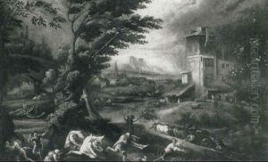 An Italianate Landscape With Peasants Sheltering From A Storm An Italianate Landscape With Peasants Sheltering From A Storm