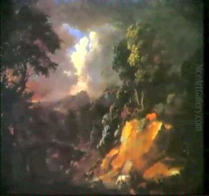 Italienische Gebirgslandschaft Bei Gewitterhimmel