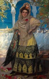 Mujer Sevillana Con Guitarra