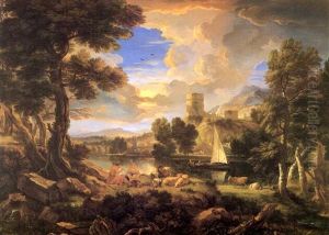 A Mountainous River Landscape With Orpheus And Eurydice