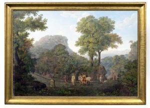 Prozession Zur Opferung In Arkadischer Landschaft by Johann Jacob Mueller de Riga