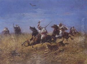 La Chasse Au Tigre by Moritz Mueller the Elder