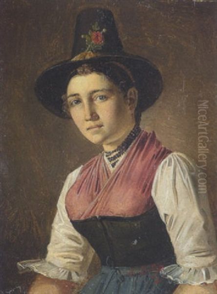 Junges Madchen In Oberbayerischer Tracht (aus Der Jachenau?) - view 1