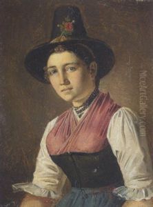 Junges Madchen In Oberbayerischer Tracht (aus Der Jachenau?)
