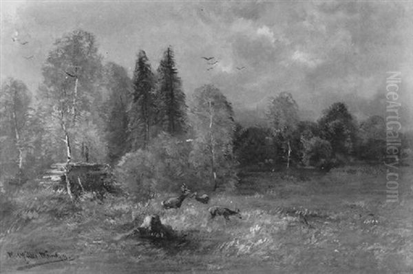 Sprung Rehe Am Waldrand - view 1