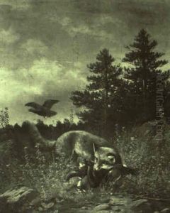 Fuchs Mit Erbeutetem Auerhahn
