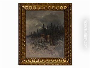 Fox In Winter Landscape