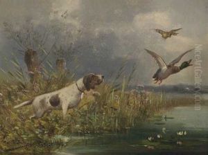 Jagdhund Mit Enten by Moritz Mueller the Younger