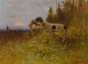 Jagdhund, Einen Hasen Appportierend