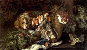 Stilleben Mit Hund by Adalbert Mueller