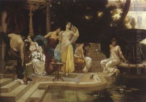 Jeunes Femmes Pres D'une Fontaine