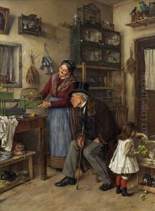Bei Der Vogelhandlerin by Anton Mueller