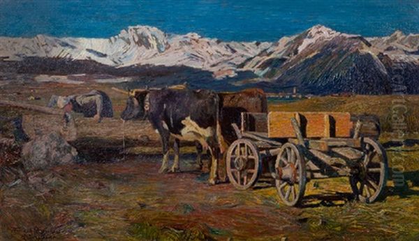 An Der Tranke (after Kuhe An Der Tranke By Giovanni Segantini) - view 1