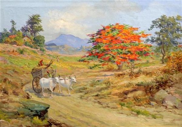 Bullock Cart On A Lane - view 1