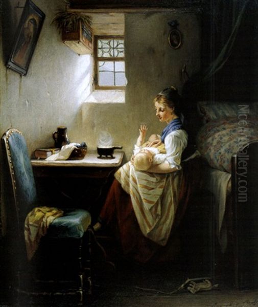 Interieur Mit Mutter Und Kind - view 1