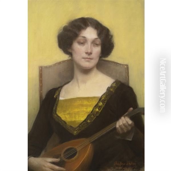 Emilia Floege Playing The Mandolin - view 1