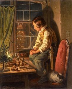 Weihnachtsabend by Carl Friedrich Moritz Mueller