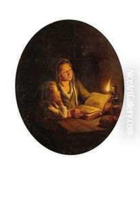 Abendliche Lekture by Carl Friedrich Moritz Mueller