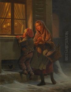 Weihnachtsabend by Carl Friedrich Moritz Mueller