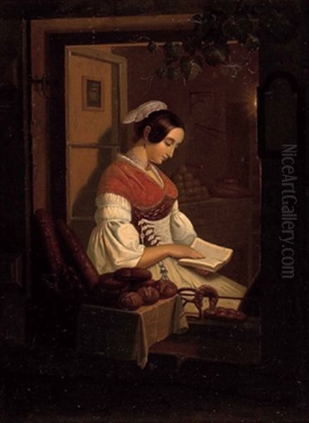 Die Hubsche Backersfrau Beim Lesen - view 1