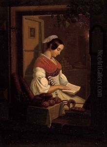 Die Hubsche Backersfrau Beim Lesen Die Hubsche Backersfrau Beim Lesen