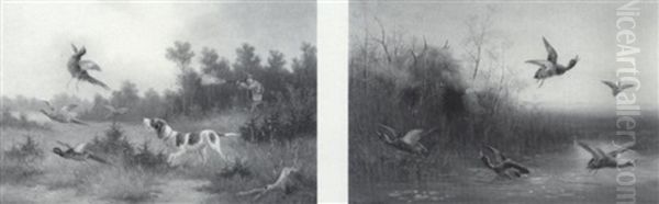 Duck And Pheasant Shooting: A Pair Of Paintings - view 1
