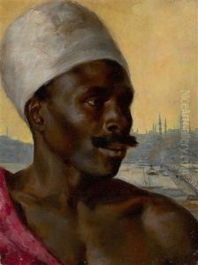 Portrait Eines Afrikaners by Carl Leopold Mueller