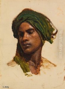 Portrait Of A Sharif (head Study) by Carl Leopold Mueller