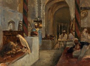 Bazaar Scene (nature Study) by Carl Leopold Mueller