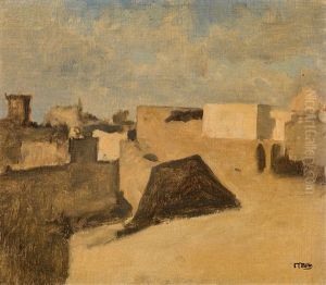 Egyptian Town (nature Study) by Carl Leopold Mueller