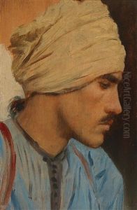 Study Of An Oriental Head by Carl Leopold Mueller