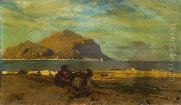 Zwei Fischer Am Strand Von Palermo - view 1