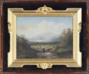 A Traveler On A Path Through The Woods by Johannes Warnardus Bilders