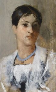 Bildnis Einer Jungen Frau Mit Blauem Halsband (study) Bildnis Einer Jungen Frau Mit Blauem Halsband (study)